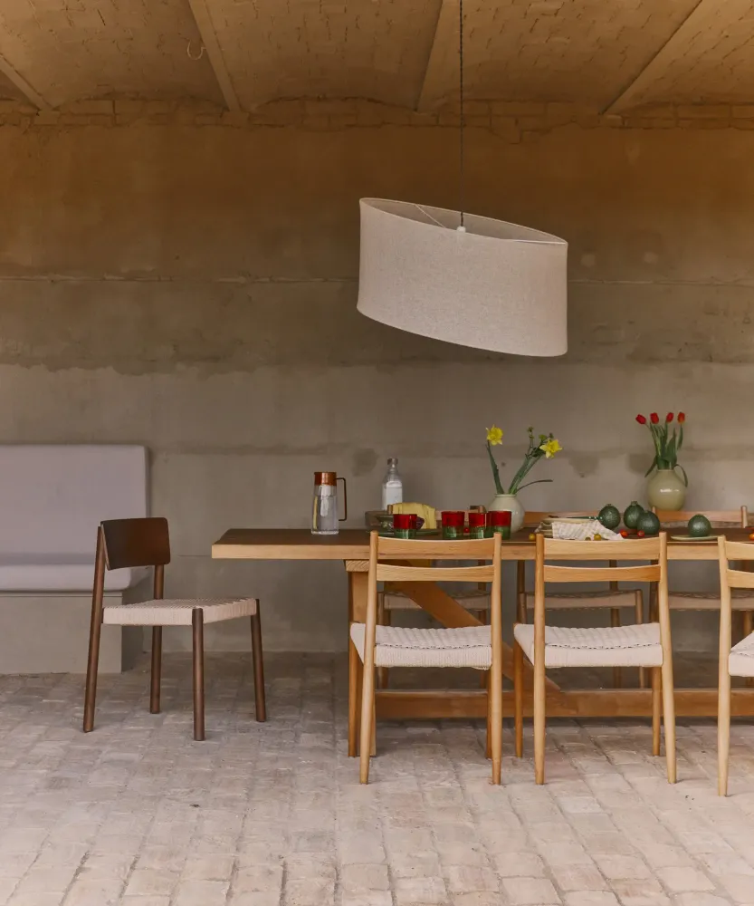 Sedia da pranzo legno e corda intrecciata Nona