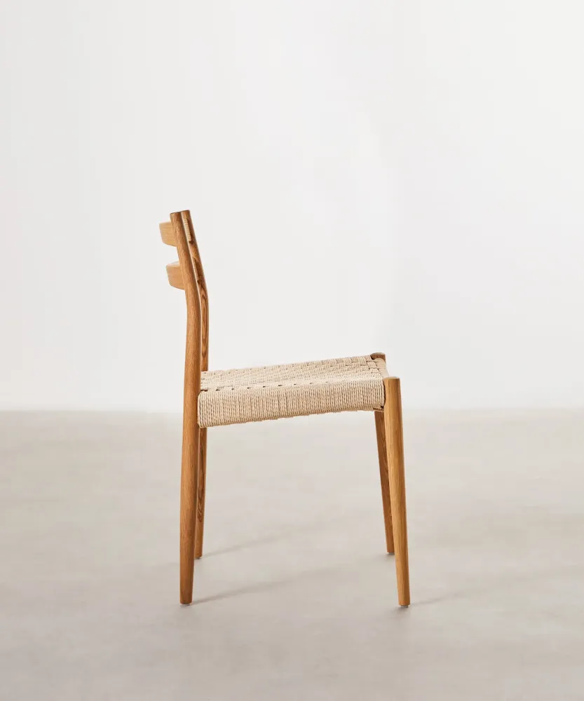 Sedia da pranzo legno e corda intrecciata Nona