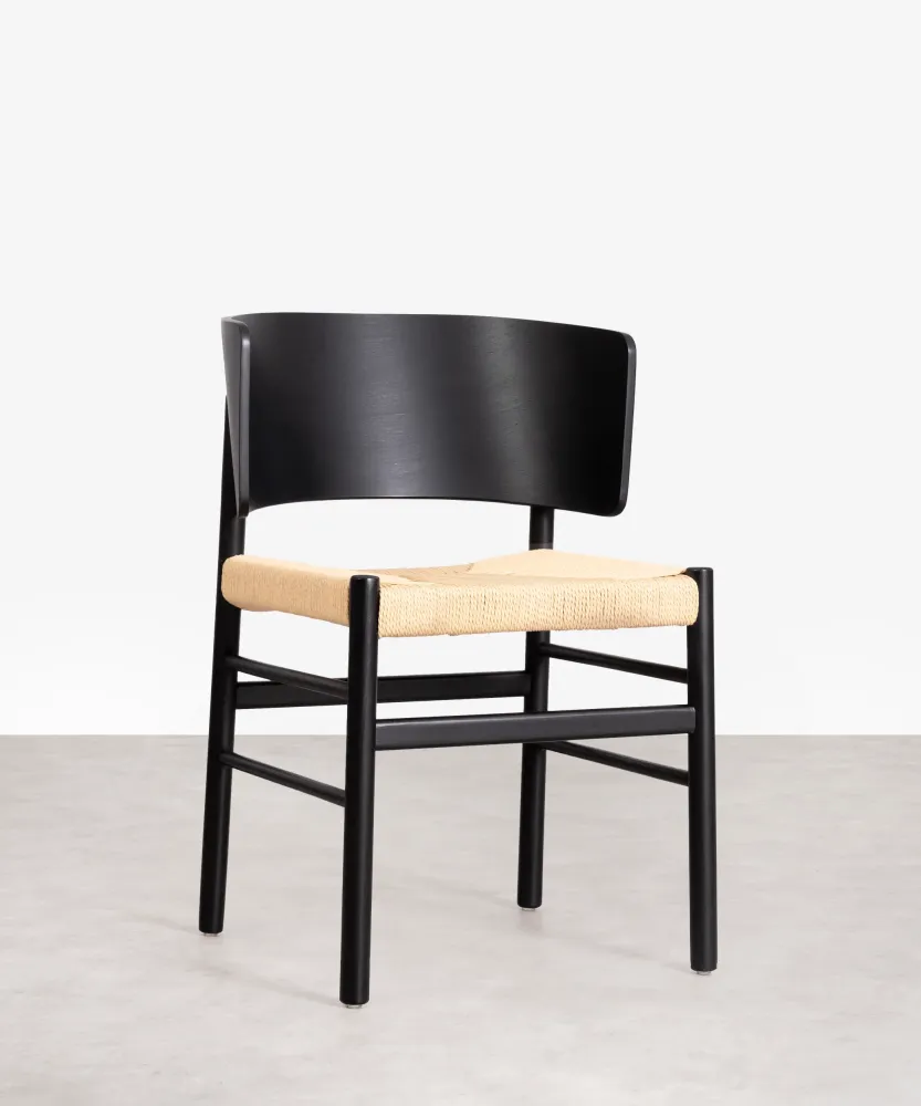 Sedia da pranzo legno e corda intrecciata Vesper