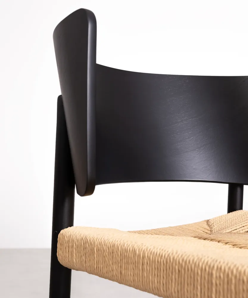 Sedia da pranzo legno e corda intrecciata Vesper