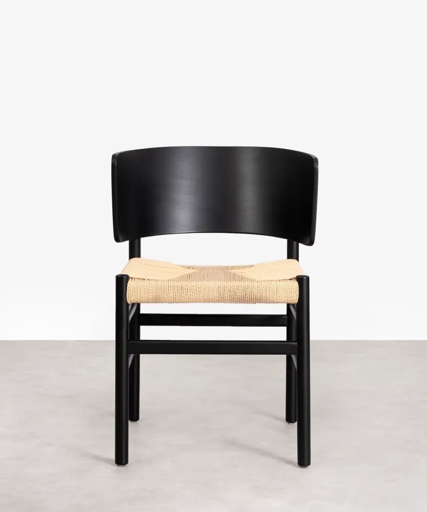 Sedia da pranzo legno e corda intrecciata Vesper