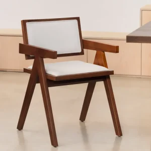 Sedia da pranzo legno e imbottita con braccioli Matilde Arms