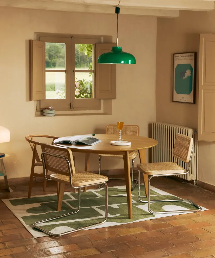 Sedia da pranzo legno, metallo e rattan Candy
