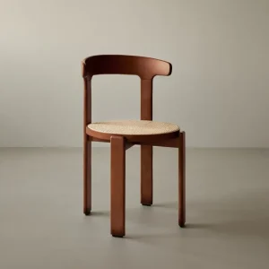 Sedia da pranzo legno e rattan Delia
