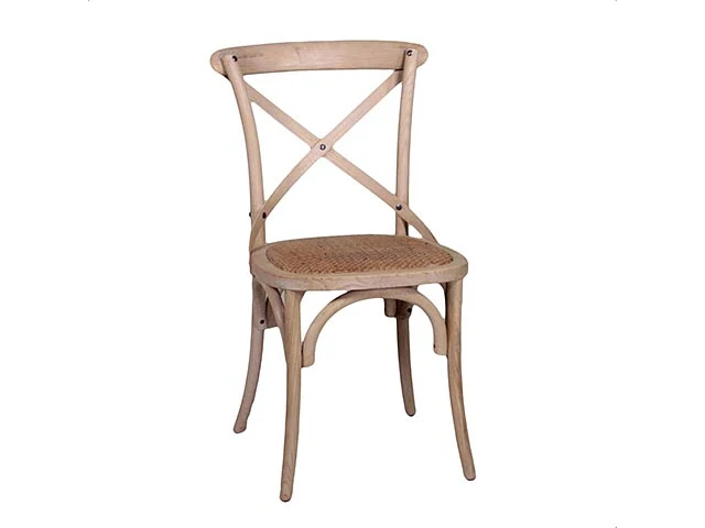Sedia da pranzo legno rustica naturale, bistrot con seduta impagliata - 51x55x89 cm - Vacchetti