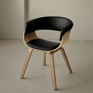 Sedia da pranzo legno e similpelle Beckett