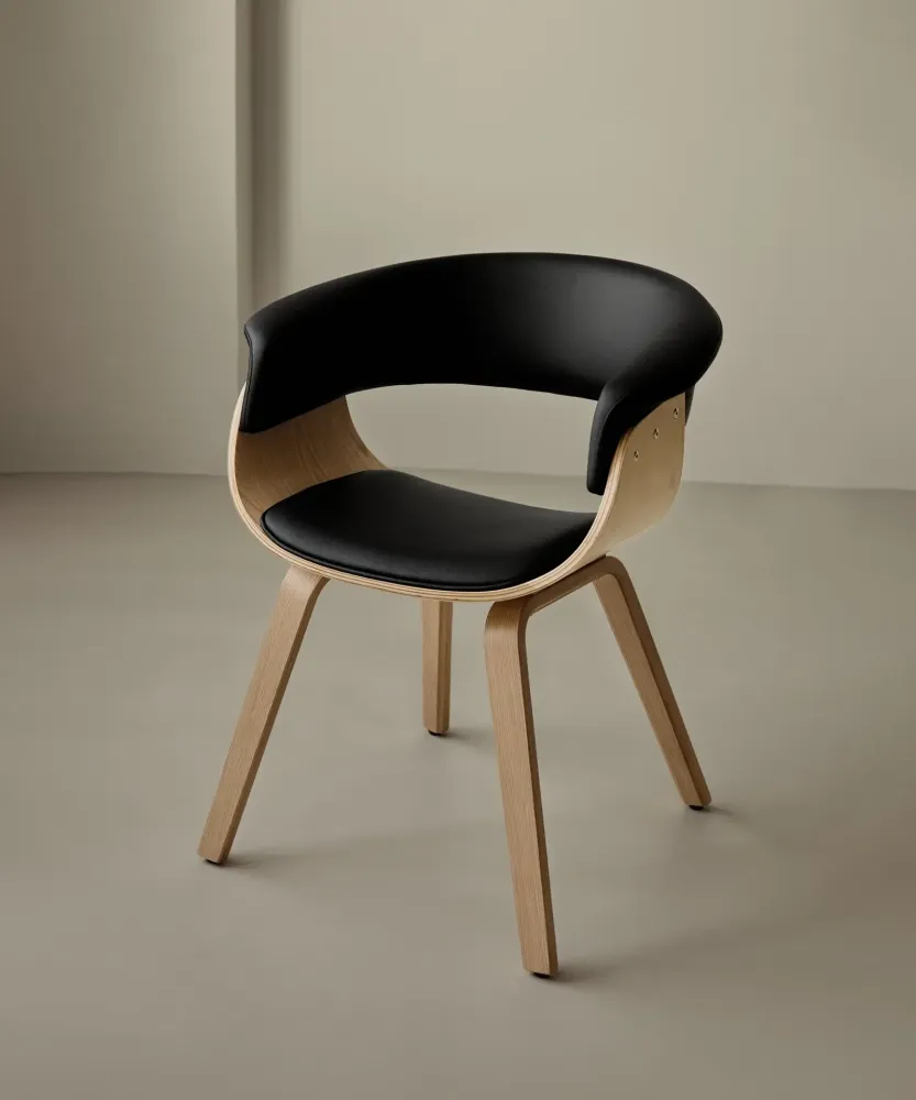 Sedia da pranzo legno e similpelle Beckett
