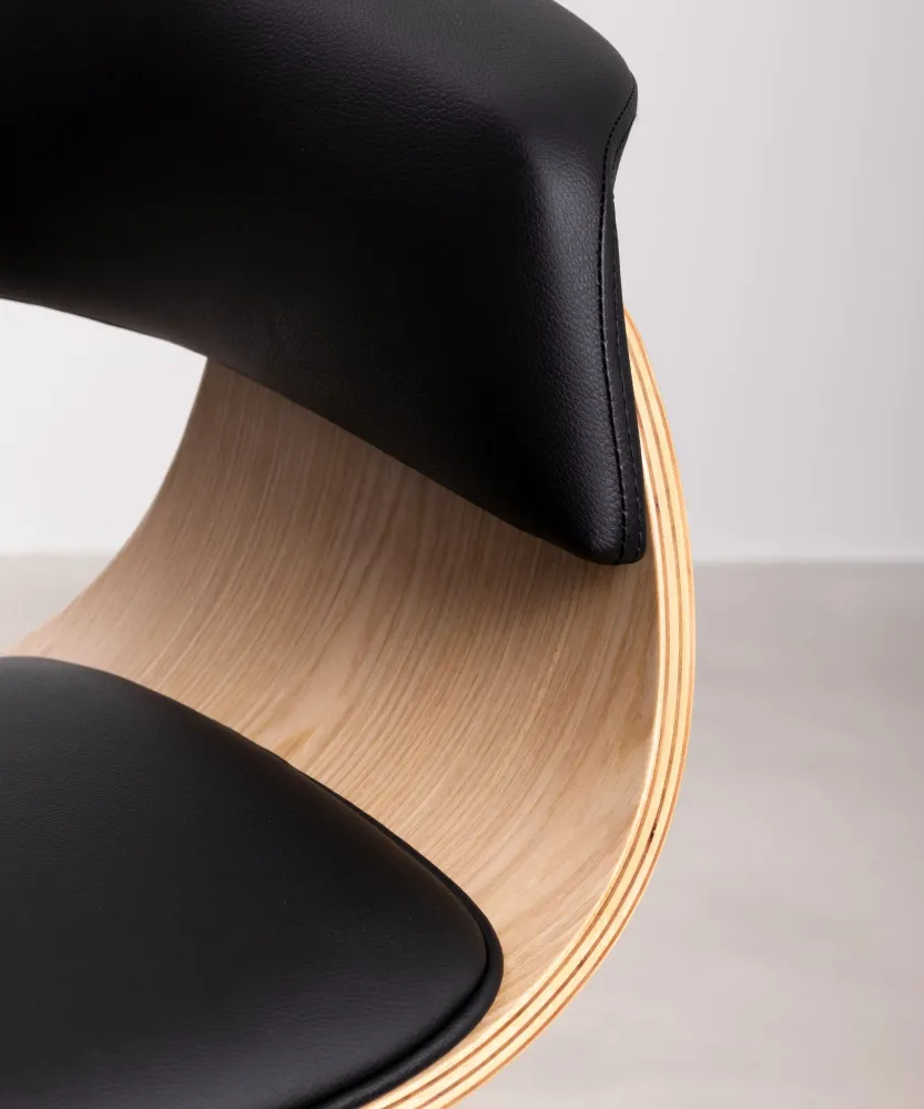 Sedia da pranzo legno e similpelle Beckett