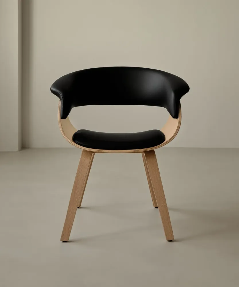 Sedia da pranzo legno e similpelle Beckett