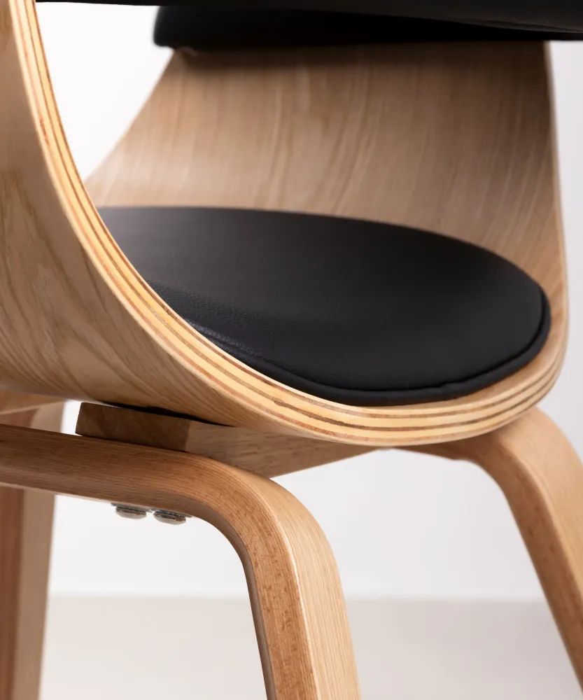 Sedia da pranzo legno e similpelle Beckett