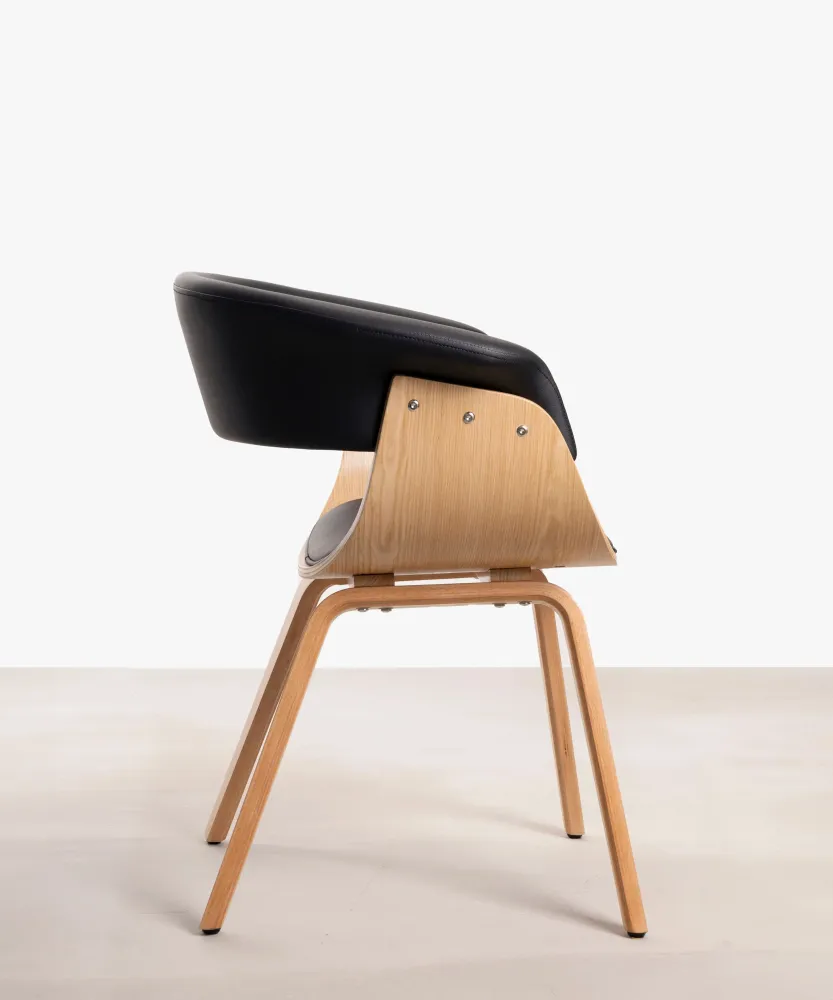Sedia da pranzo legno e similpelle Beckett