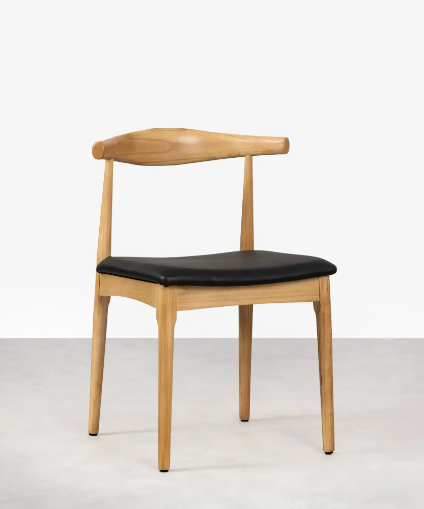 Sedia da pranzo legno e similpelle Denver