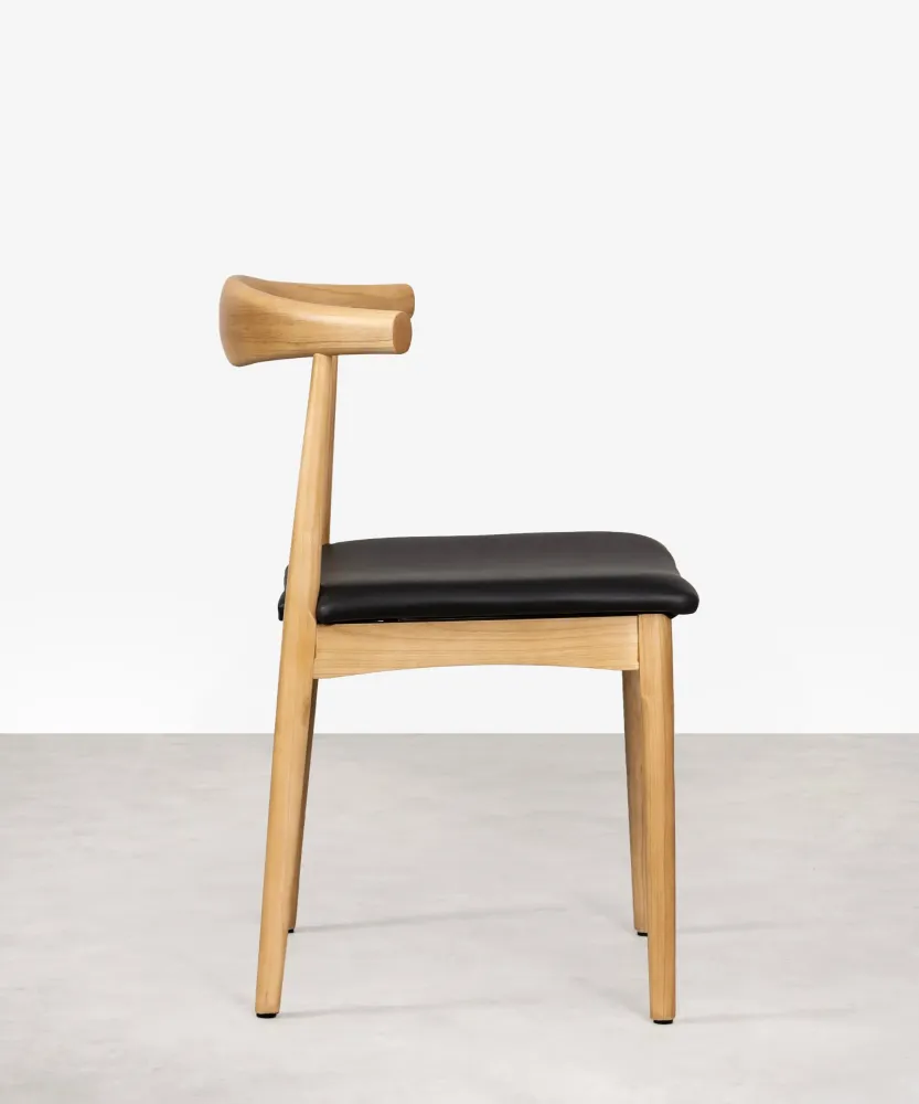 Sedia da pranzo legno e similpelle Denver