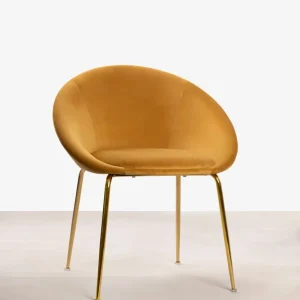 Sedia da pranzo metallo e velluto Jovick Velvet Gold