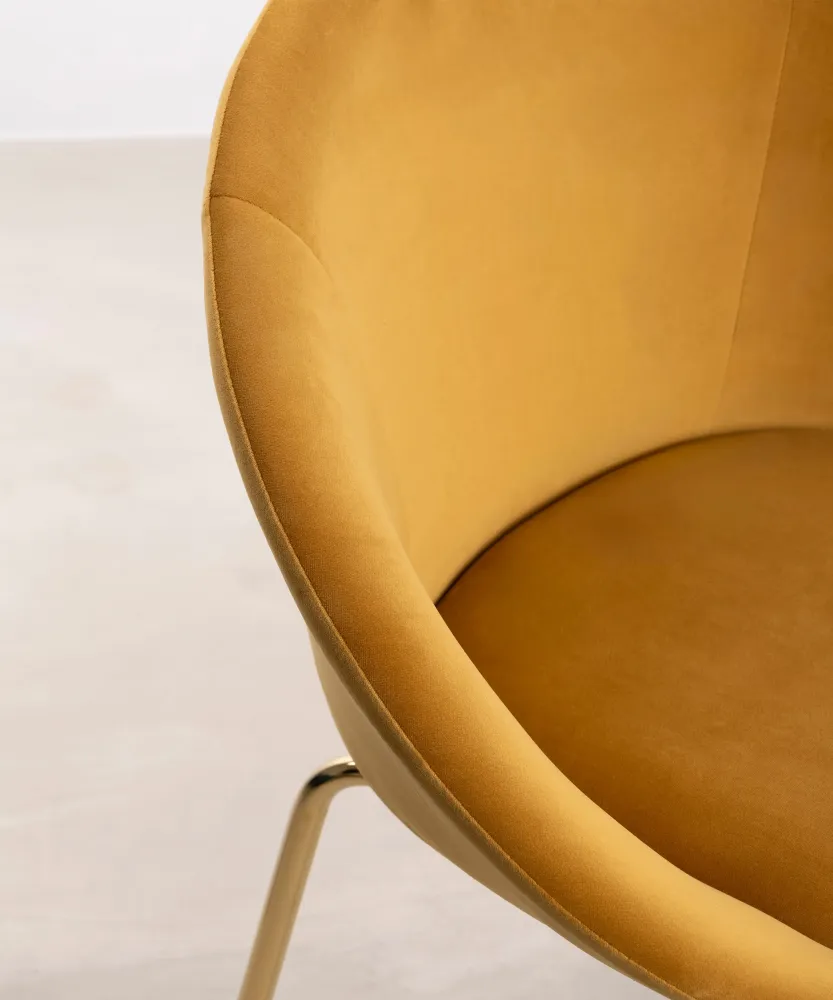Sedia da pranzo metallo e velluto Jovick Velvet Gold