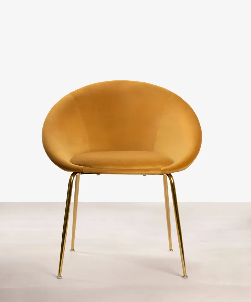 Sedia da pranzo metallo e velluto Jovick Velvet Gold
