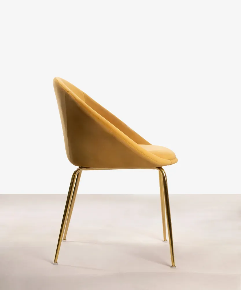 Sedia da pranzo metallo e velluto Jovick Velvet Gold