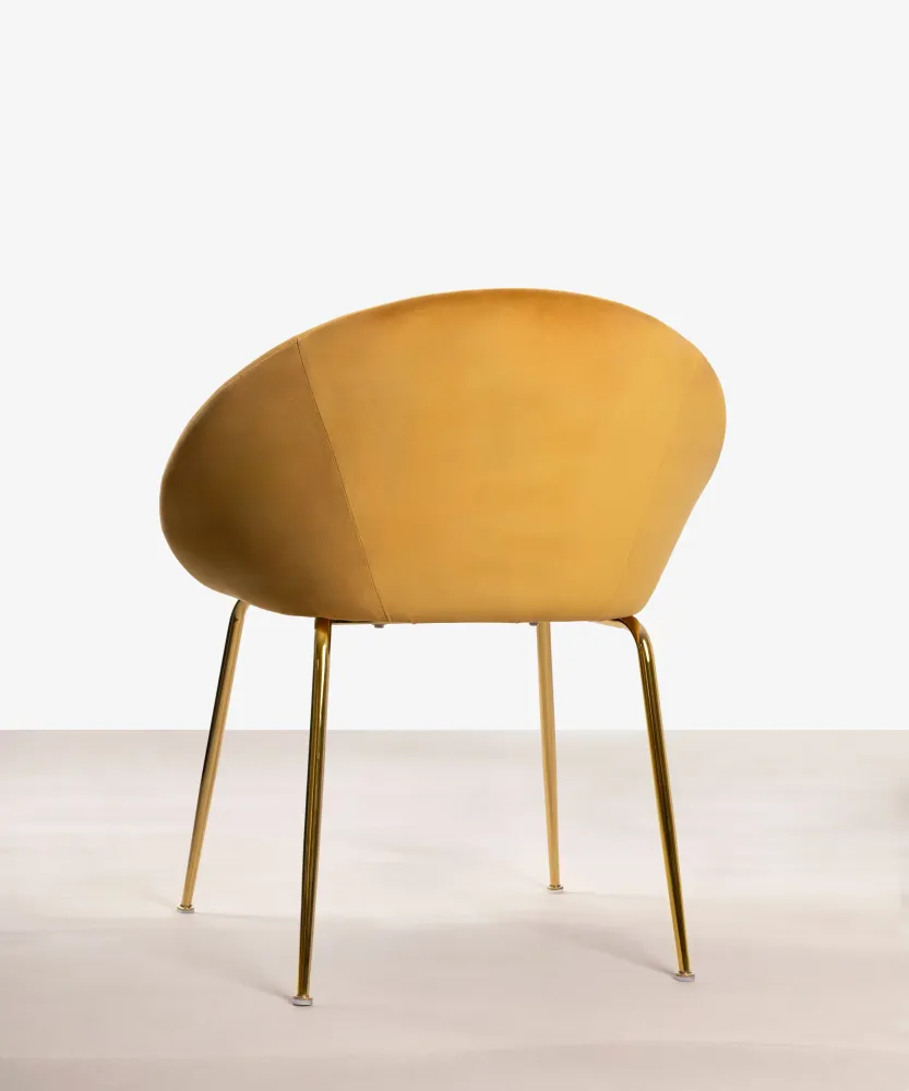 Sedia da pranzo metallo e velluto Jovick Velvet Gold