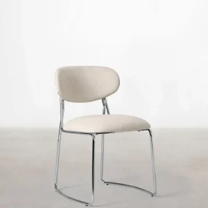Sedia da Pranzo Tessuto e Metallo Moritz