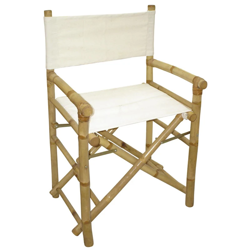 Sedia da regista bambù e tela per esterno cm 58x44x88h