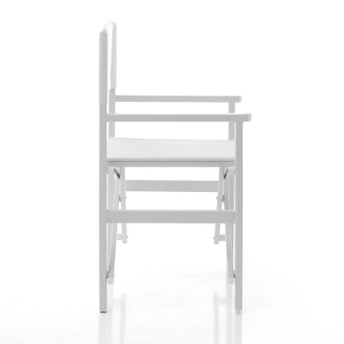Sedia da regista pieghevole metallo bianco cm 55x46x88h