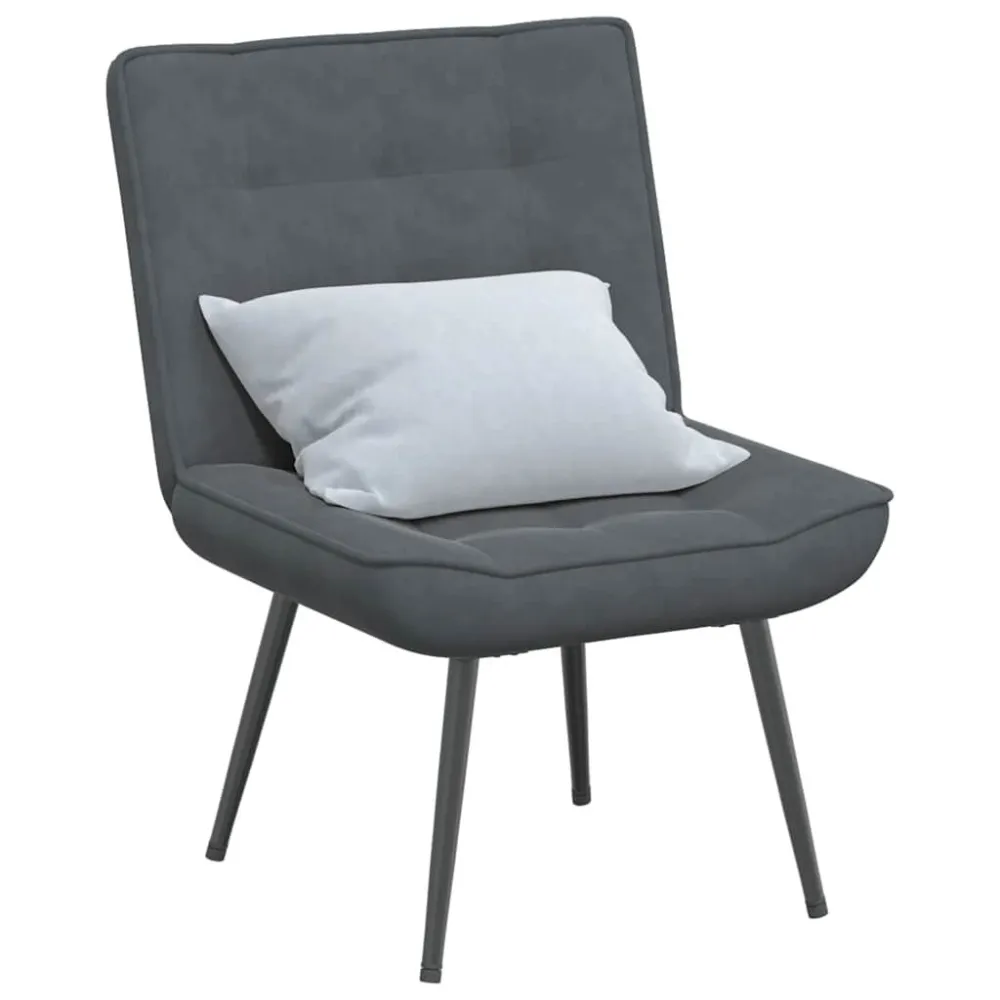 Sedia Relax 64x74x84 cm Grigio Scuro Velluto