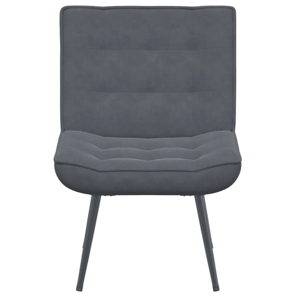 Sedia Relax 64x74x84 cm Grigio Scuro Velluto