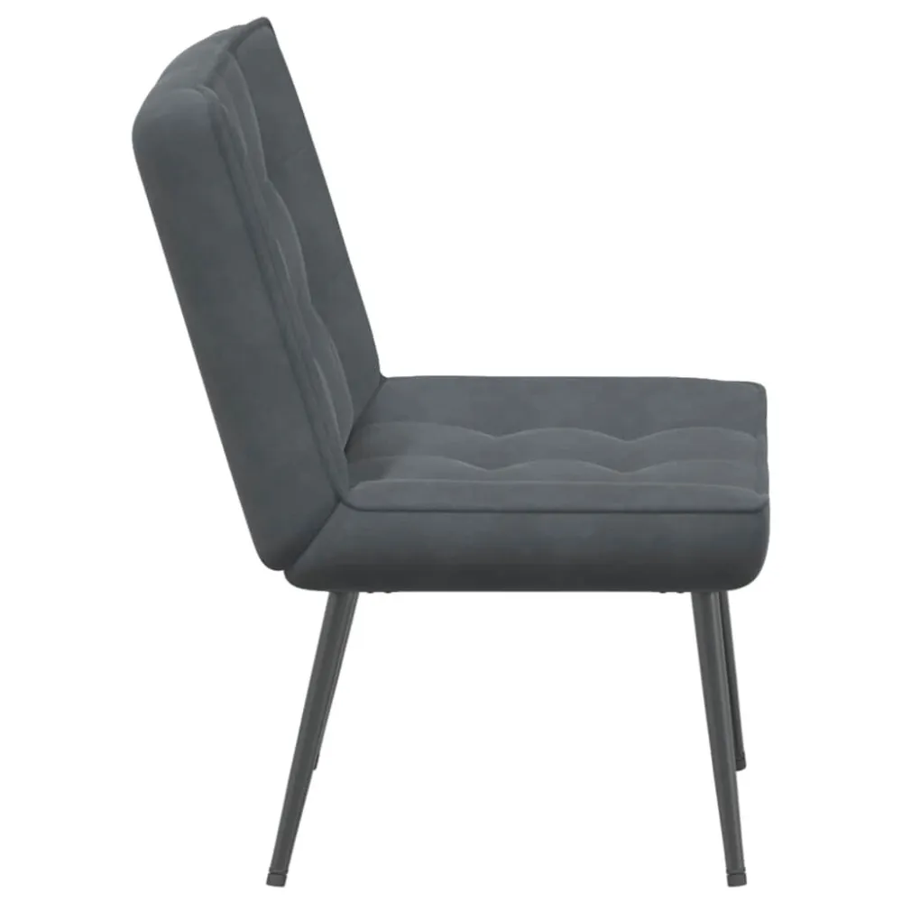 Sedia Relax 64x74x84 cm Grigio Scuro Velluto