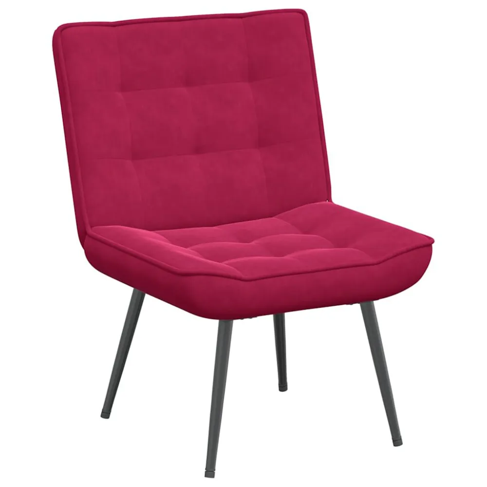 Sedia Relax 64x74x84 cm Rosso Vino Velluto