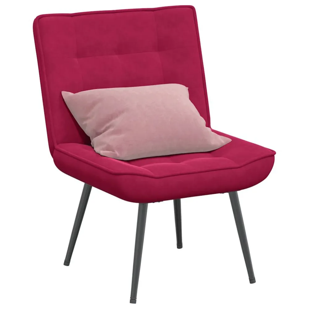 Sedia Relax 64x74x84 cm Rosso Vino Velluto