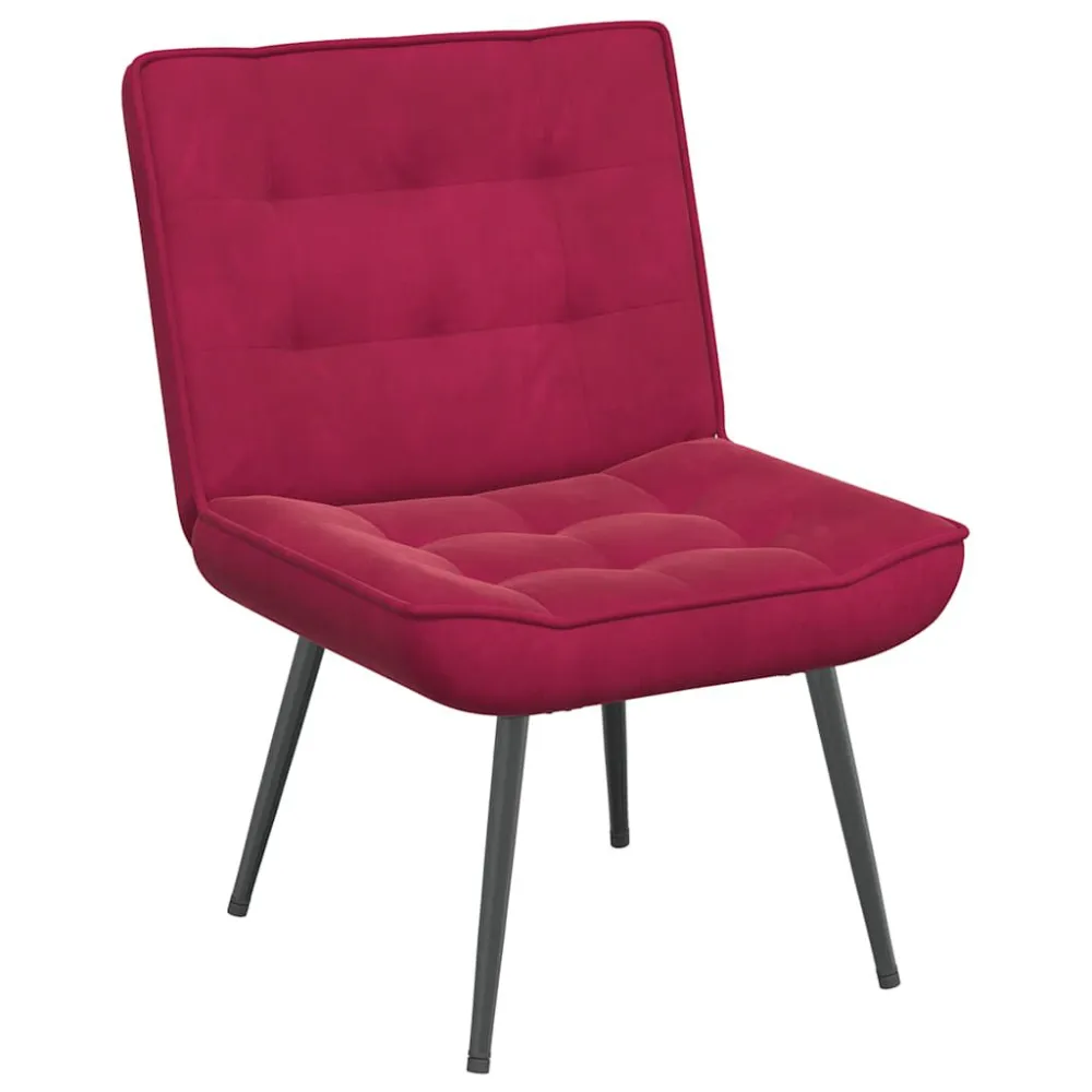 Sedia Relax 64x74x84 cm Rosso Vino Velluto