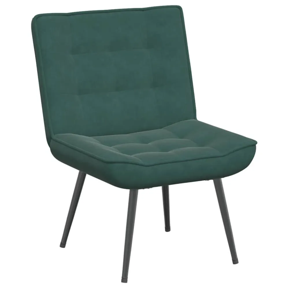 Sedia Relax 64x74x84 cm Verde Scuro Velluto