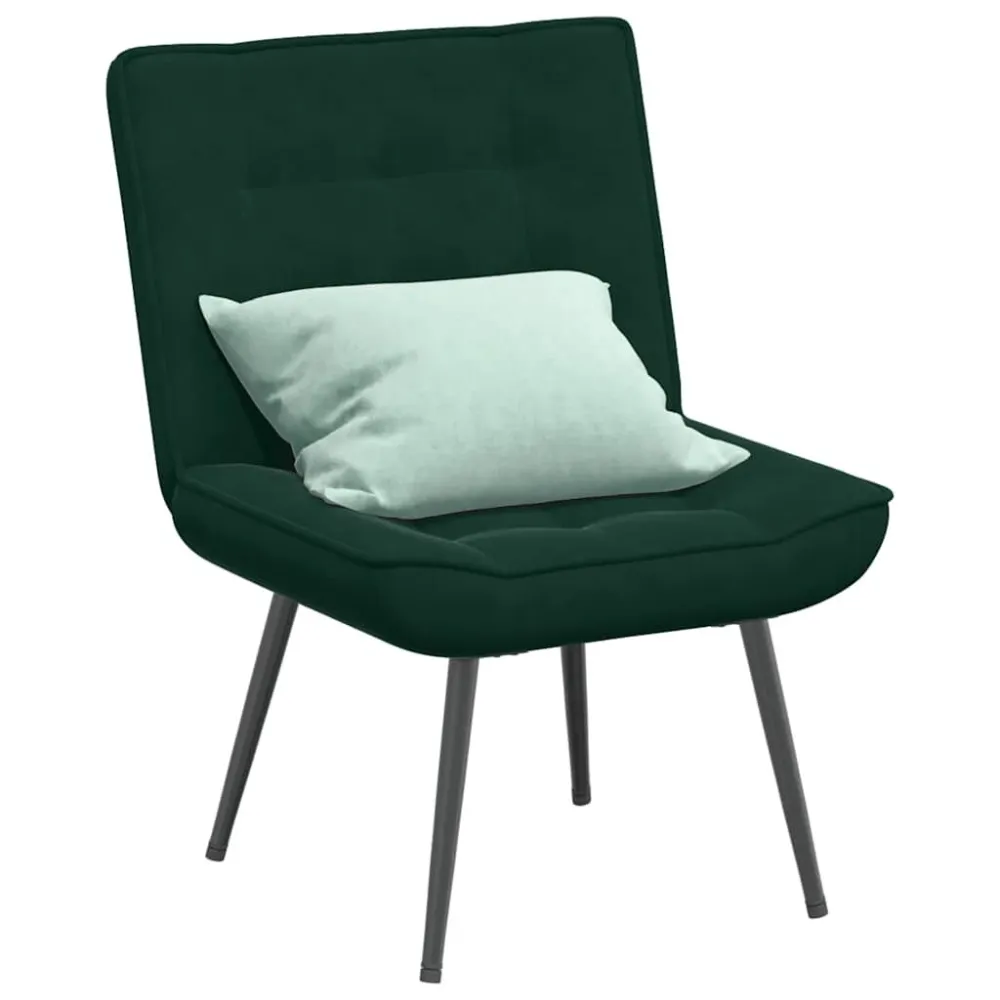 Sedia Relax 64x74x84 cm Verde Scuro Velluto