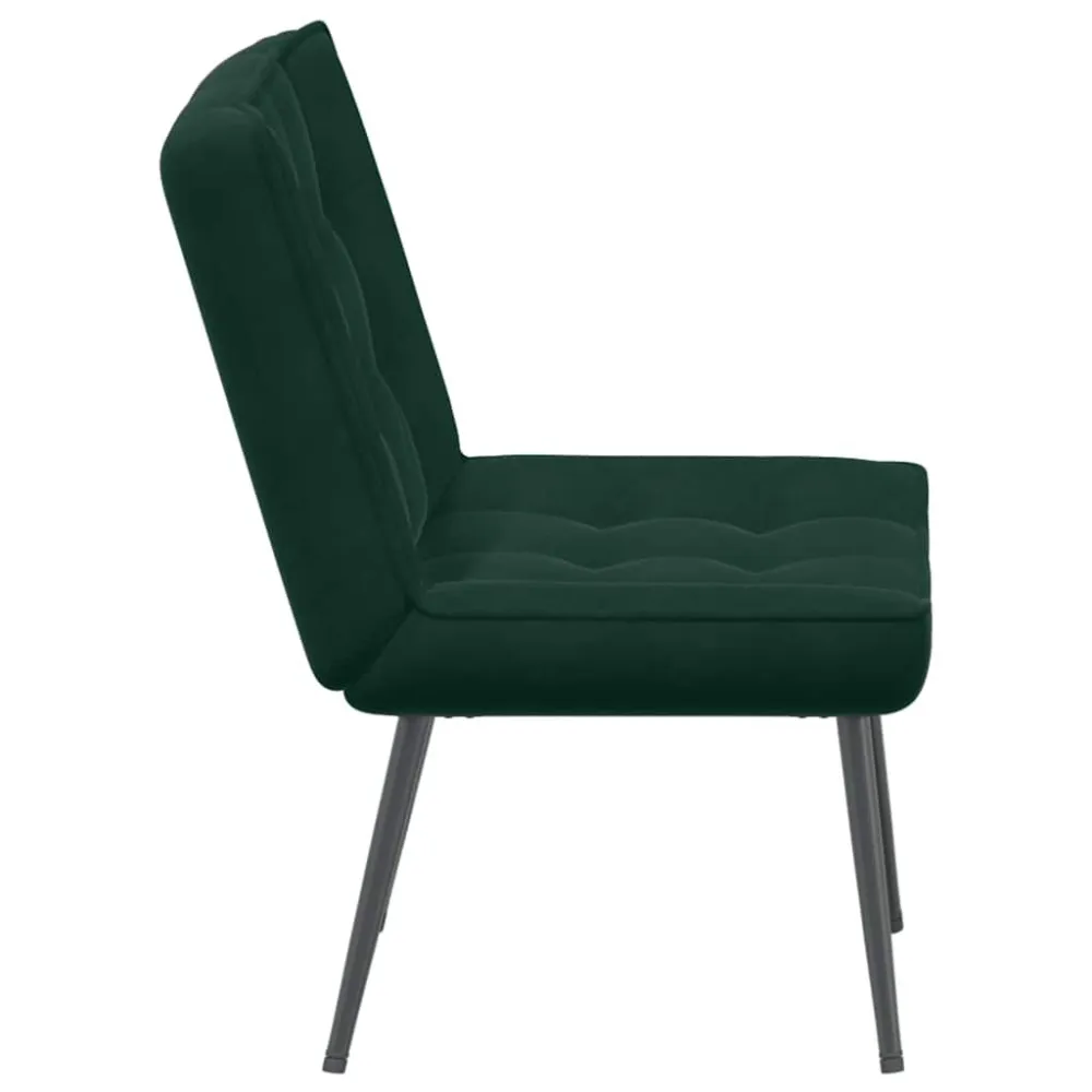 Sedia Relax 64x74x84 cm Verde Scuro Velluto