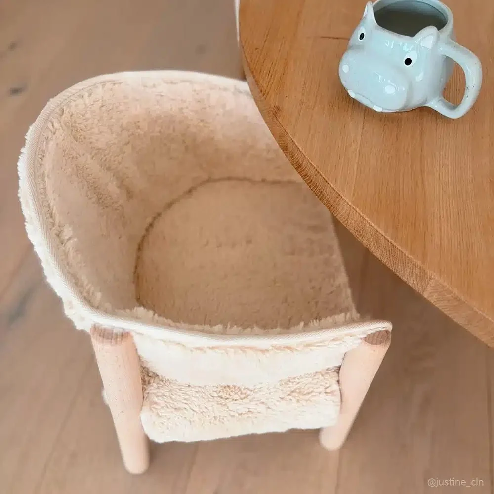 Sedia Saba Pelliccia su Faggio Grezzo