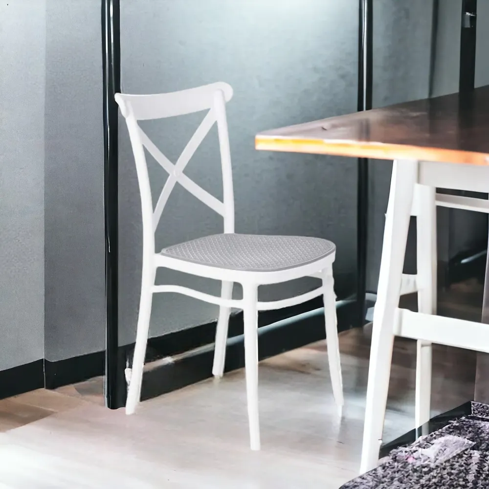 Sedia da Sala Cucina Kit 4pz Plastica Resistente Sedie Ideali per uso Interno/Esterno