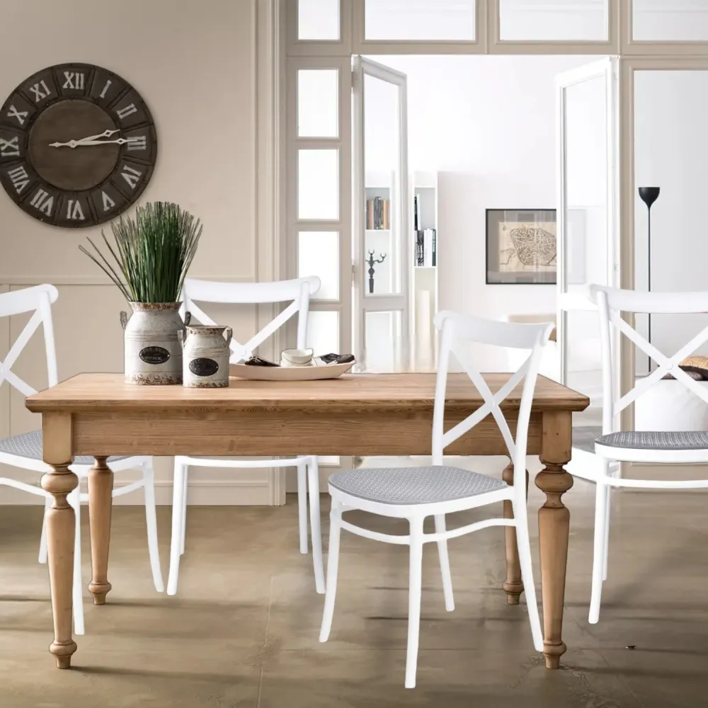 Sedia da Sala Cucina Kit 4pz Plastica Resistente Sedie Ideali per uso Interno/Esterno