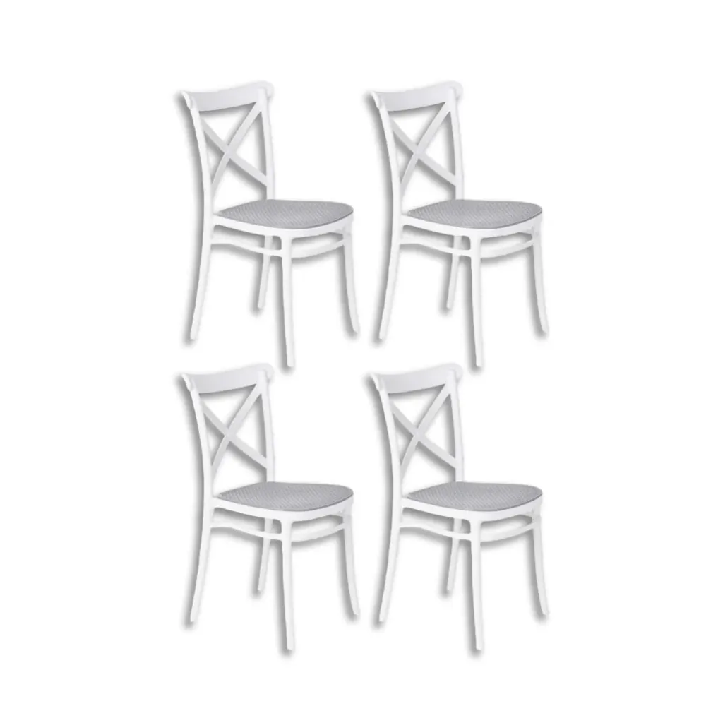 Sedia da Sala Cucina Kit 4pz Plastica Resistente Sedie Ideali per uso Interno/Esterno
