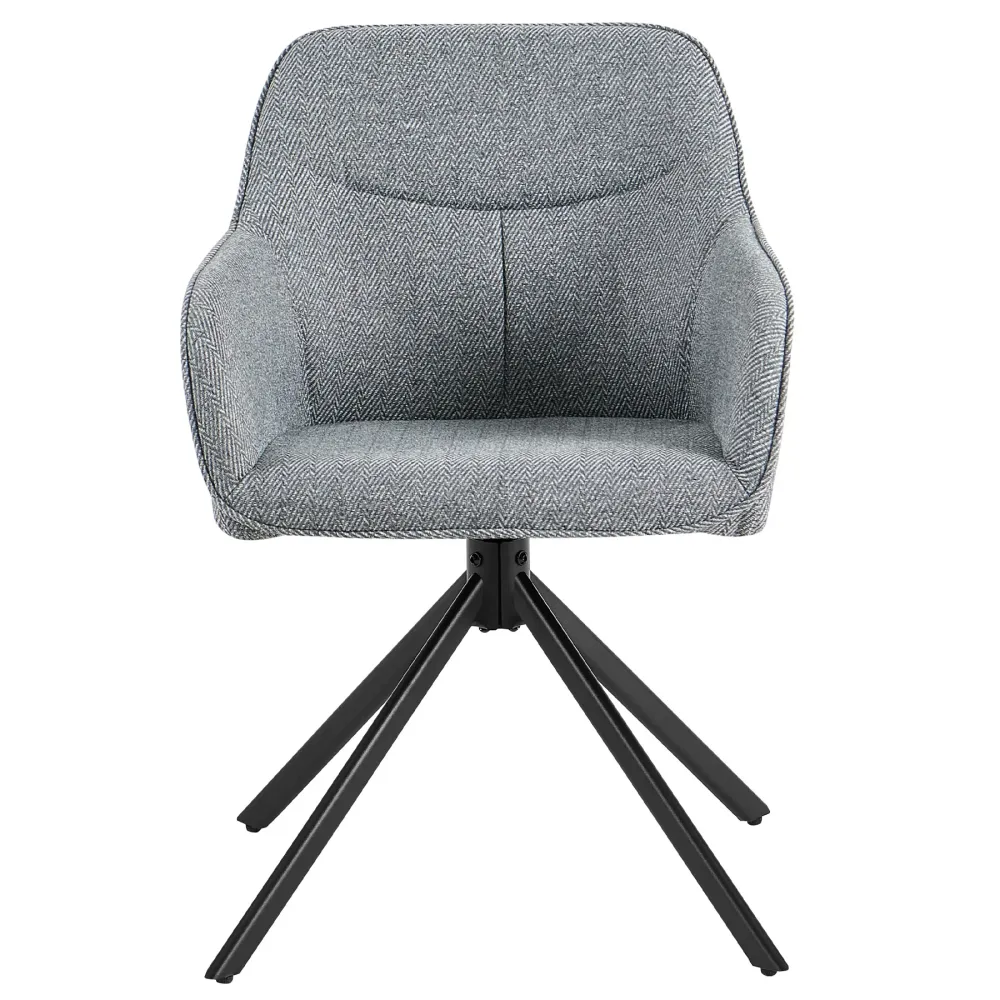 Sedia da sala da pranzo con braccioli – girevole 360° colore grigio