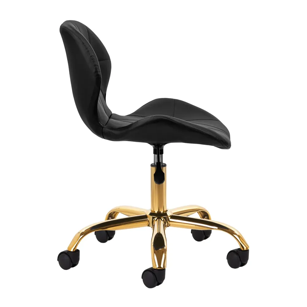 Sedia da Salone Regolabile con ruote 4Rico QS-06 Oro-Nero