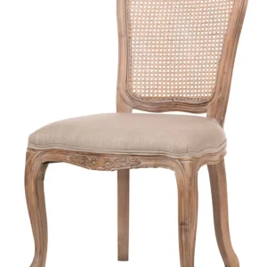 Sedia da salotto legno naturale imbottita e rivestita tessuto cm 53x50x94h