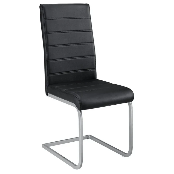 Sedia sbalzo Vegas set da 4 similpelle nera