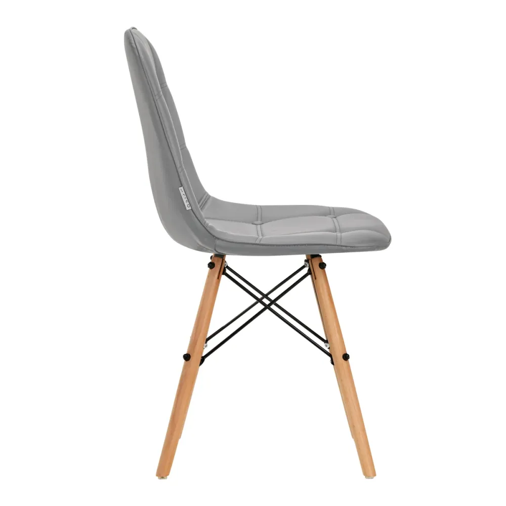 Sedia scandinava 4Rico ecopelle | QS-185 (Grigio)