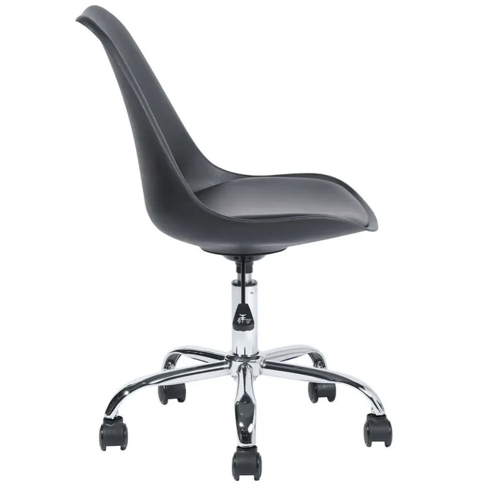 Sedia da Scrivania Ergonomica con Ruote Polipropilene Ufficio e Cameretta Black