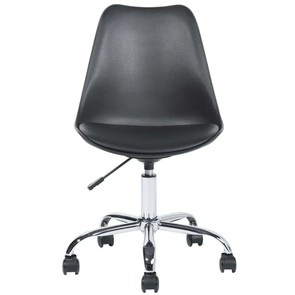 Sedia da Scrivania Ergonomica con Ruote Polipropilene Ufficio e Cameretta Black
