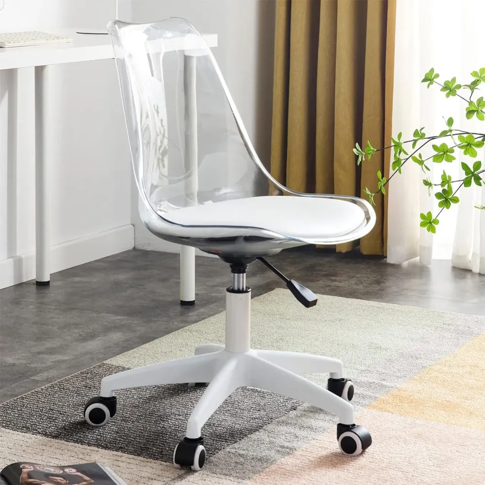 Sedia da Scrivania Trasparente Poltrona Ufficio e Cameretta Schienale Ergonomico