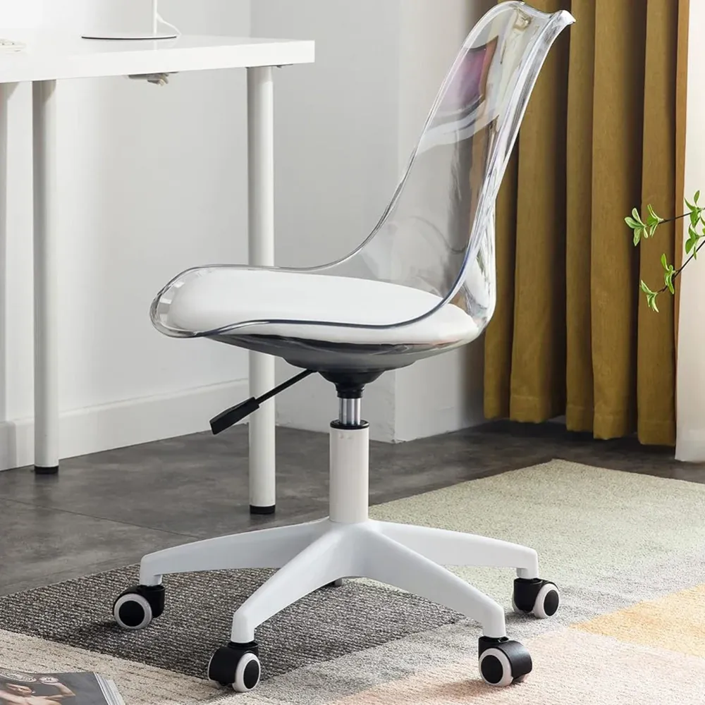 Sedia da Scrivania Trasparente Poltrona Ufficio e Cameretta Schienale Ergonomico