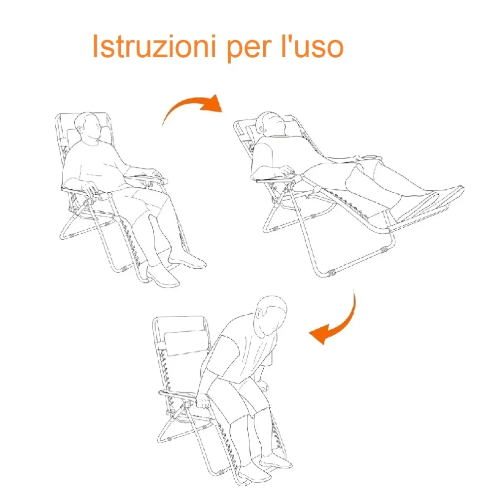 Sedia Sdraio con Parasole Nera Reclinabile con Poggiatesta Design Ergonomico