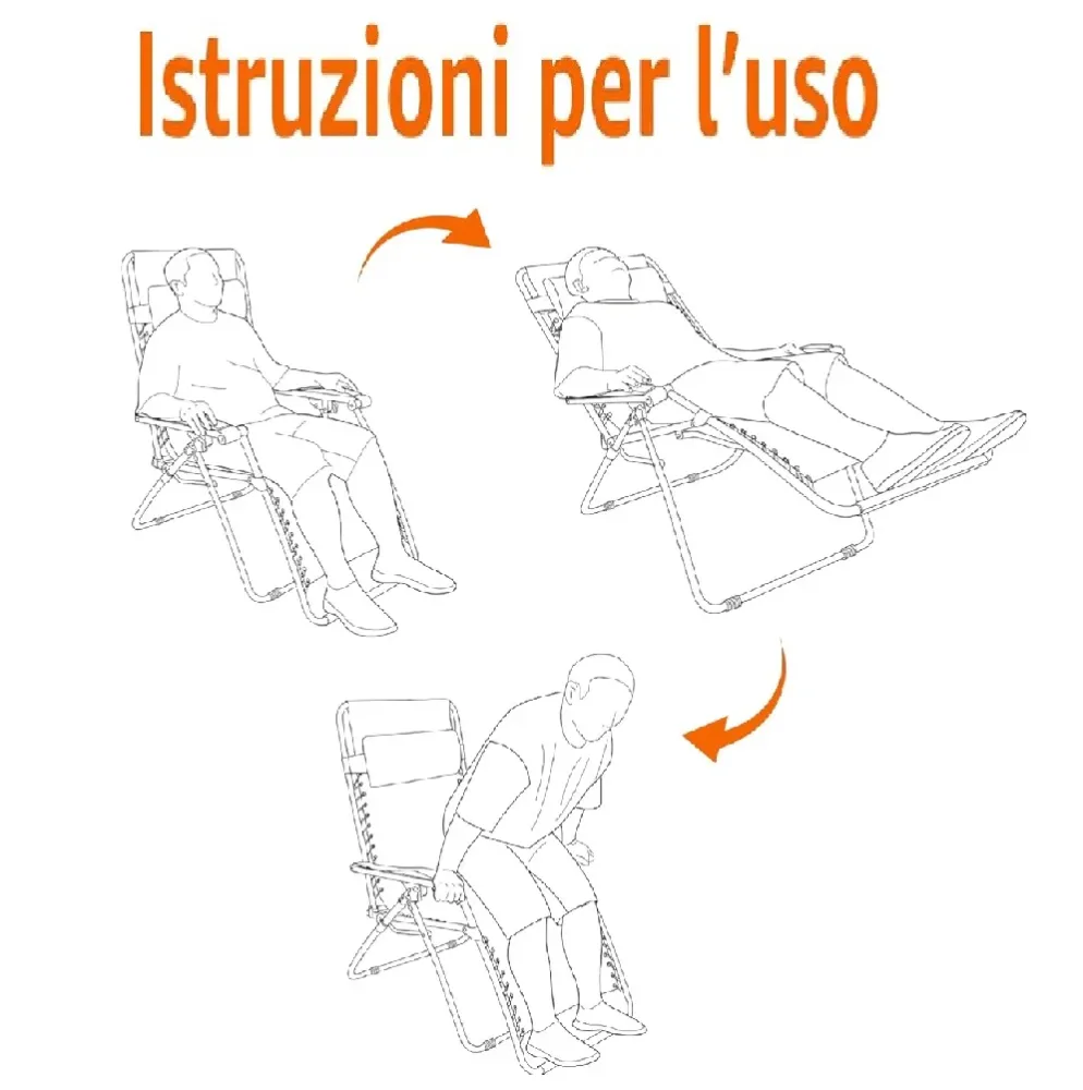 Sedia Sdraio Nero Grigio Reclinabile Pieghevole con Poggiatesta Rimovibile