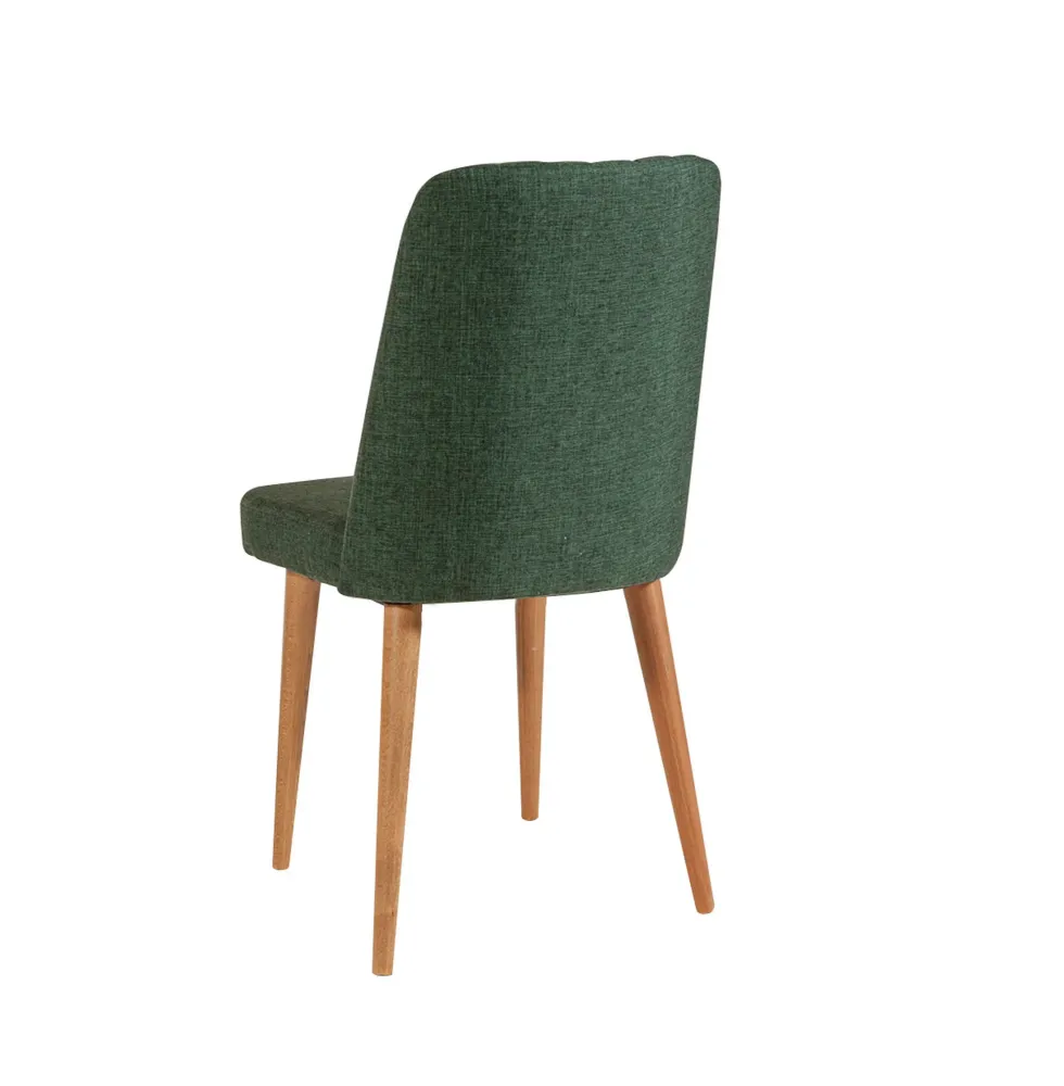 Sedia soggiorno legno imbottita rivestimento tessuto verde cm 47x46x89h